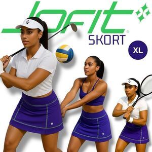 Jofit Skort Women's XL purple lime green Shorts Skirt Golf Tennis Gym